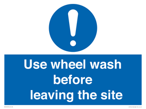 Use wheel wash before leaving the site